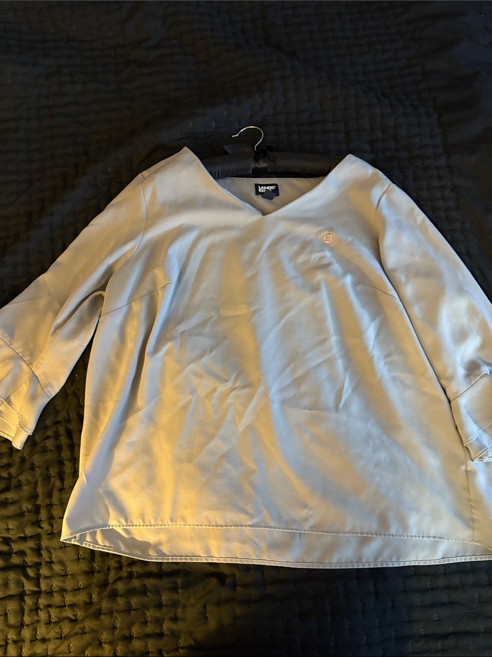 Lands' End Cream V-Neck Tunic Top